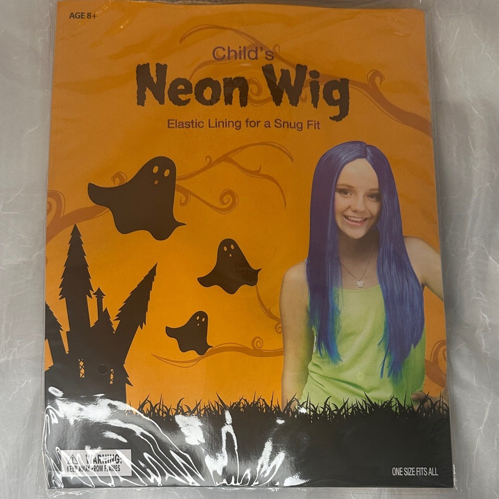 Neon Blue Child's Wig